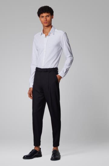 Koszula BOSS Printed Slim Fit Białe Męskie (Pl73713)